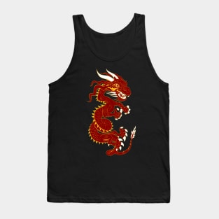 Red Dragon with Golden Style Tank Top